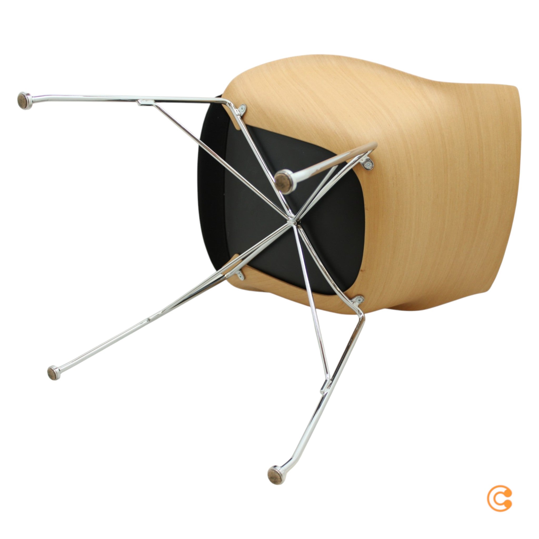 Kartell Q/Wood Stuhl mit Rollen Bürostuhl Schreibtischstuhl Drehstuhl Bürosessel - 8058967310429