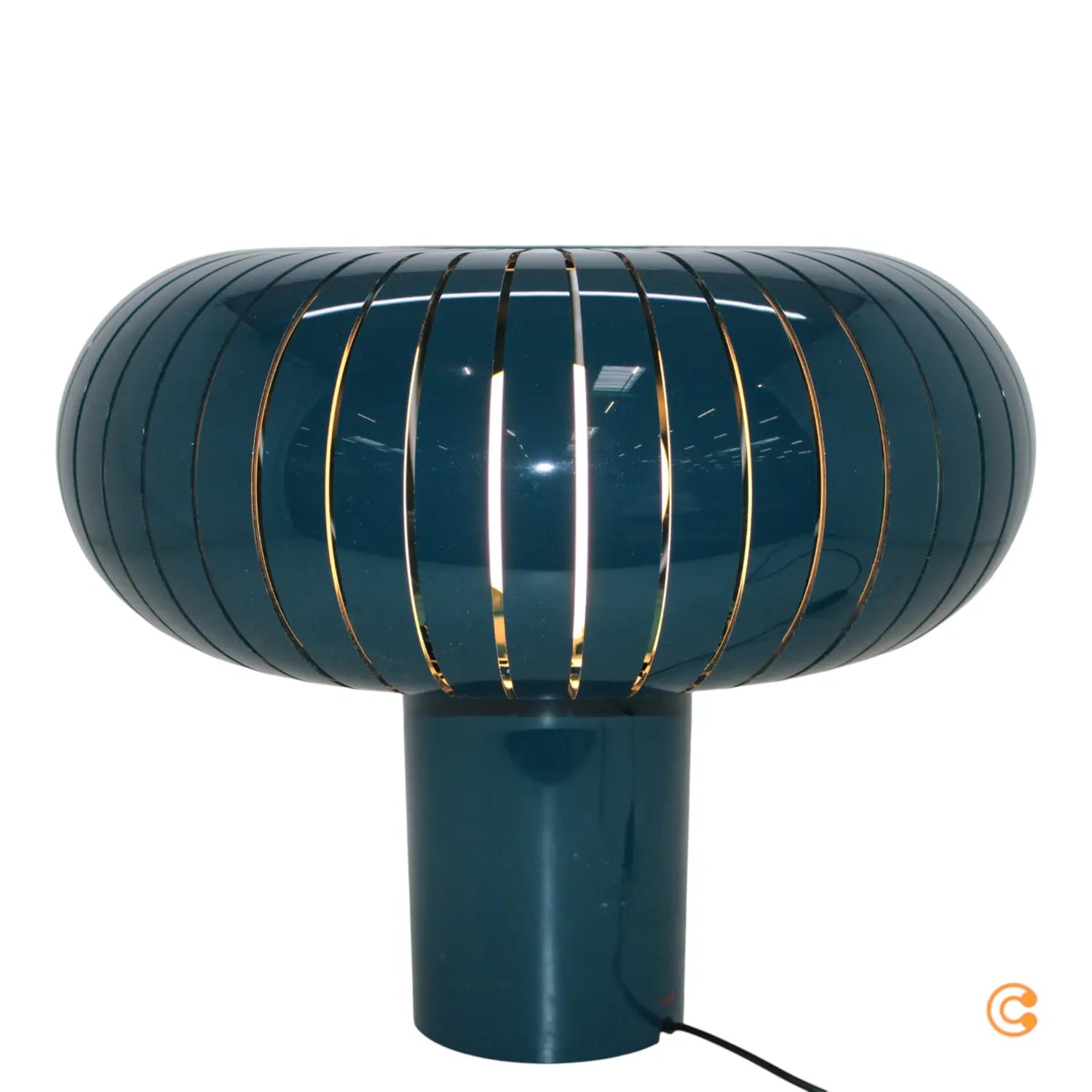 B-Ware Kartell Teresa Tischleuchte Lampe Hauptlicht Petrolblau Special Edition Salone   - 8058967353877