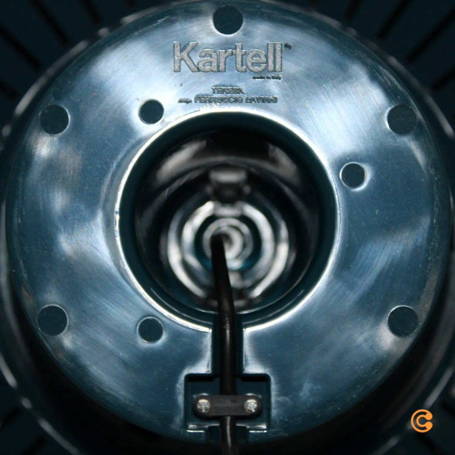 B-Ware Kartell Teresa Tischleuchte Lampe Hauptlicht Petrolblau Special Edition Salone   - 8058967353877