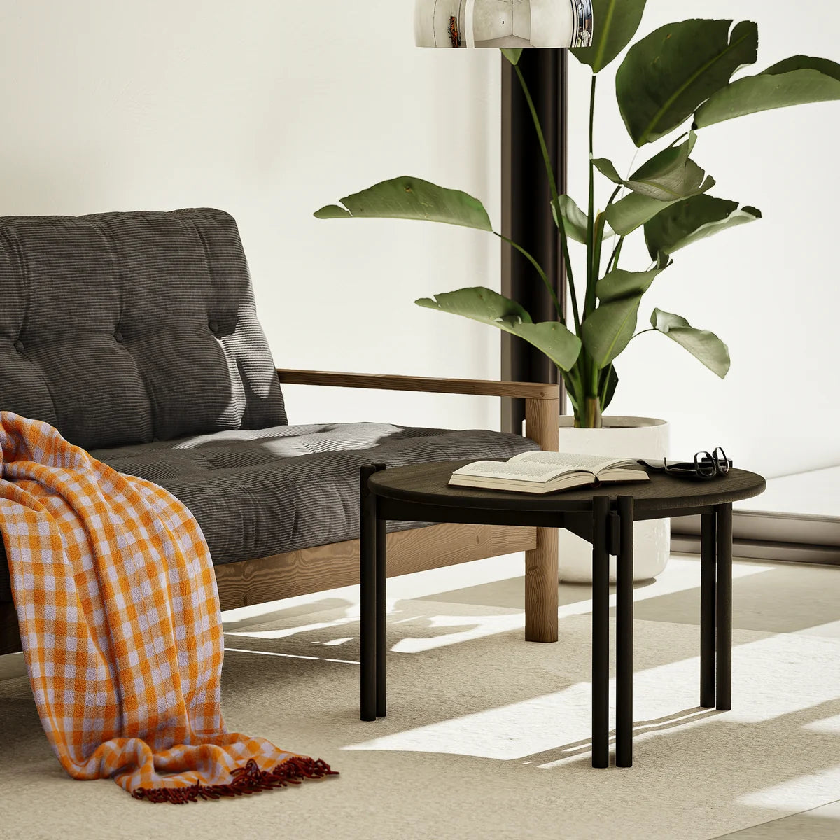 Karup Design Couchtisch Tisch Wohnzimmer Tisch Kiefer natur Ø 60 cm - 5713655157542