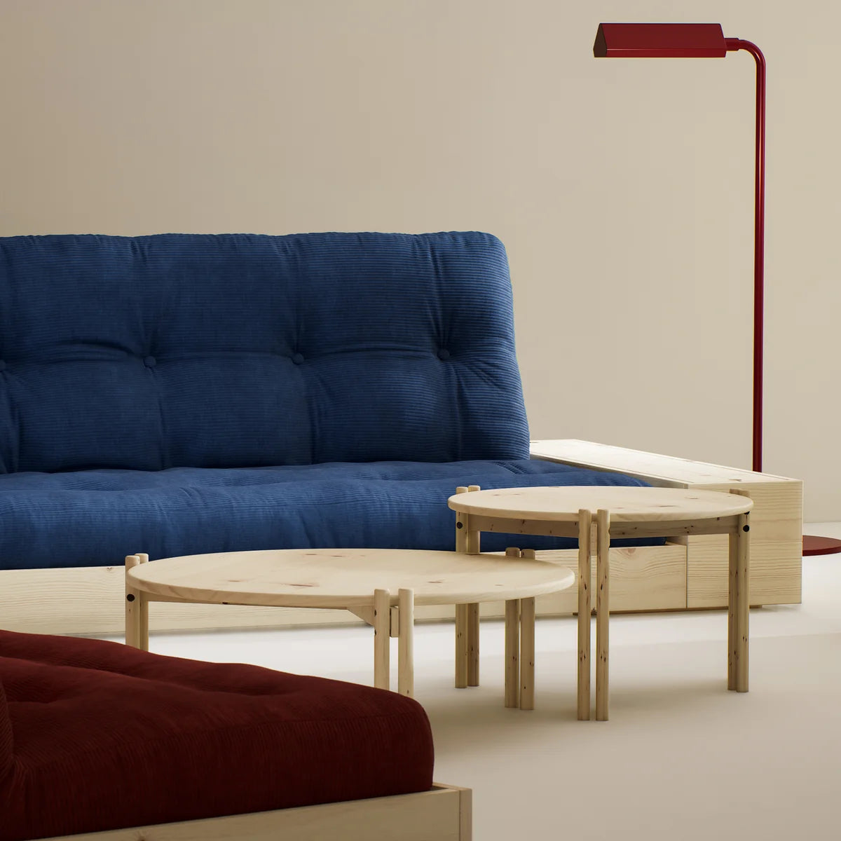 Karup Design Couchtisch Tisch Wohnzimmer Tisch Kiefer natur Ø 60 cm - 5713655157542