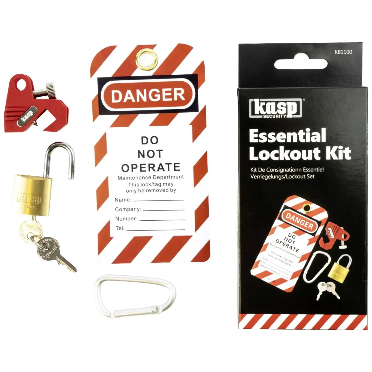 B-Ware Kasp Verriegelungsset Lockoutset Schlüsselschloss Messing 145 Mm Schloss 7 Sets - 5013969904529