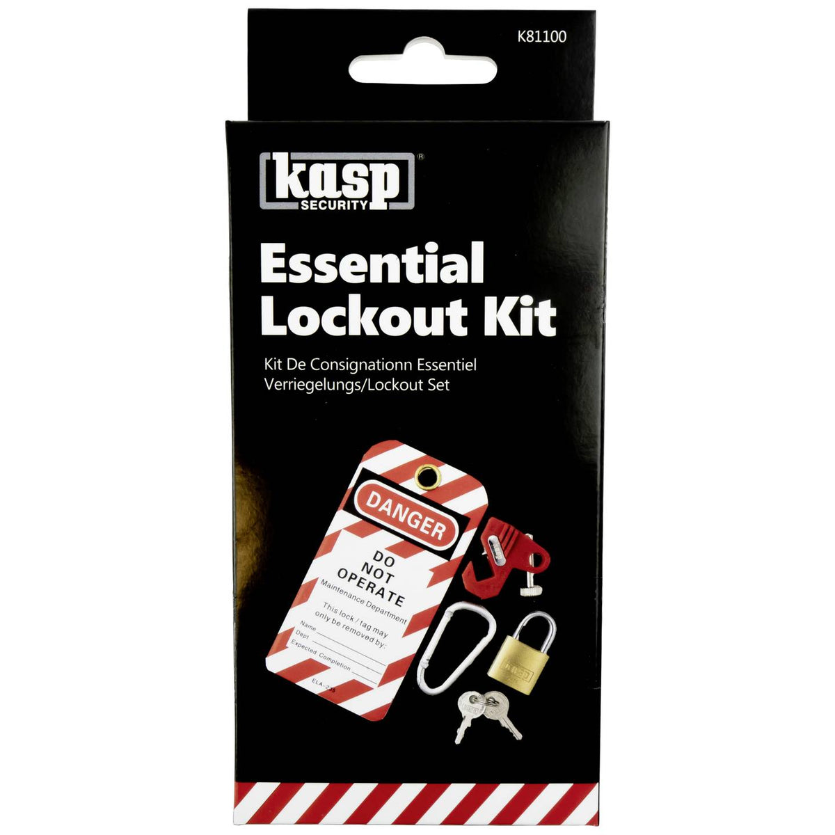 Kasp Verriegelungsset Lockoutset Schlüsselschloss Messing 145 mm Schloss 7 SETS - 5013969904529