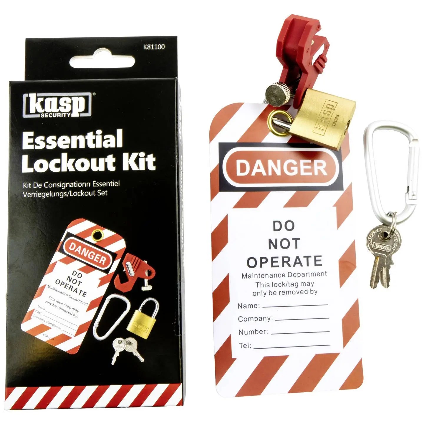 B-Ware Kasp Verriegelungsset Lockoutset Schlüsselschloss Messing 145 Mm Schloss 7 Sets - 5013969904529