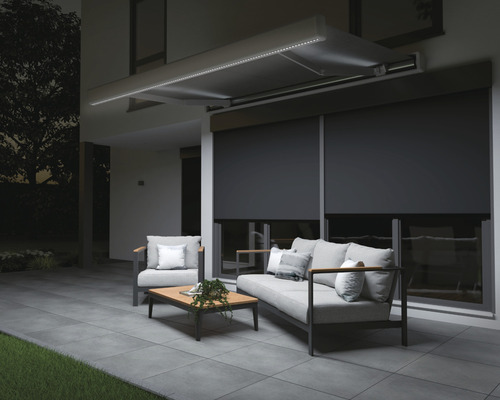 B-Ware Levante Kassettenmarkise Markise 3x2 Stoff Motor Fernbedienung Led Beleuchtung