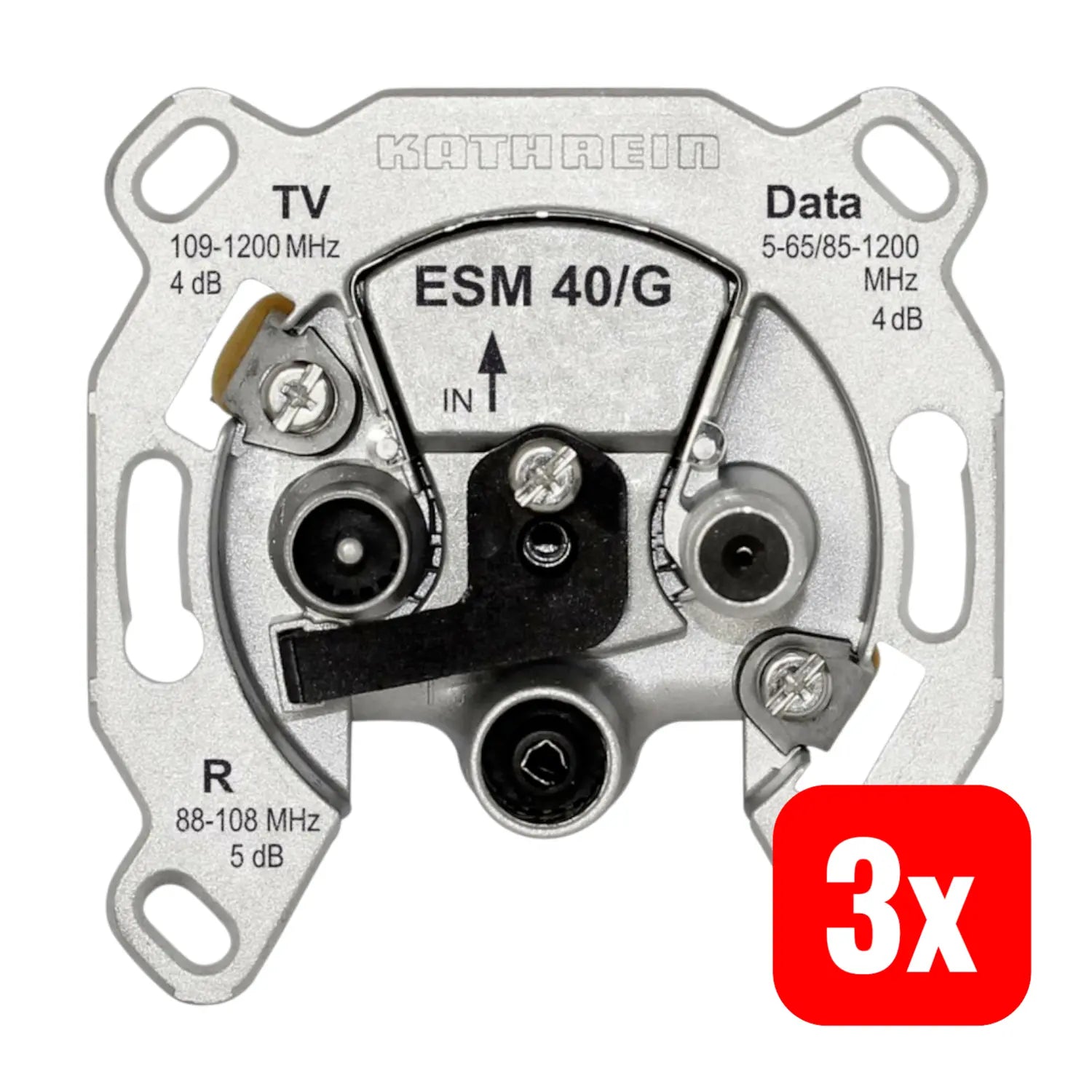 B-Ware Kathrein Esm 40/G Antennendose Tv Ukw Data Unterputz Einzelanschlussdose 3 Stück - 2050004688153