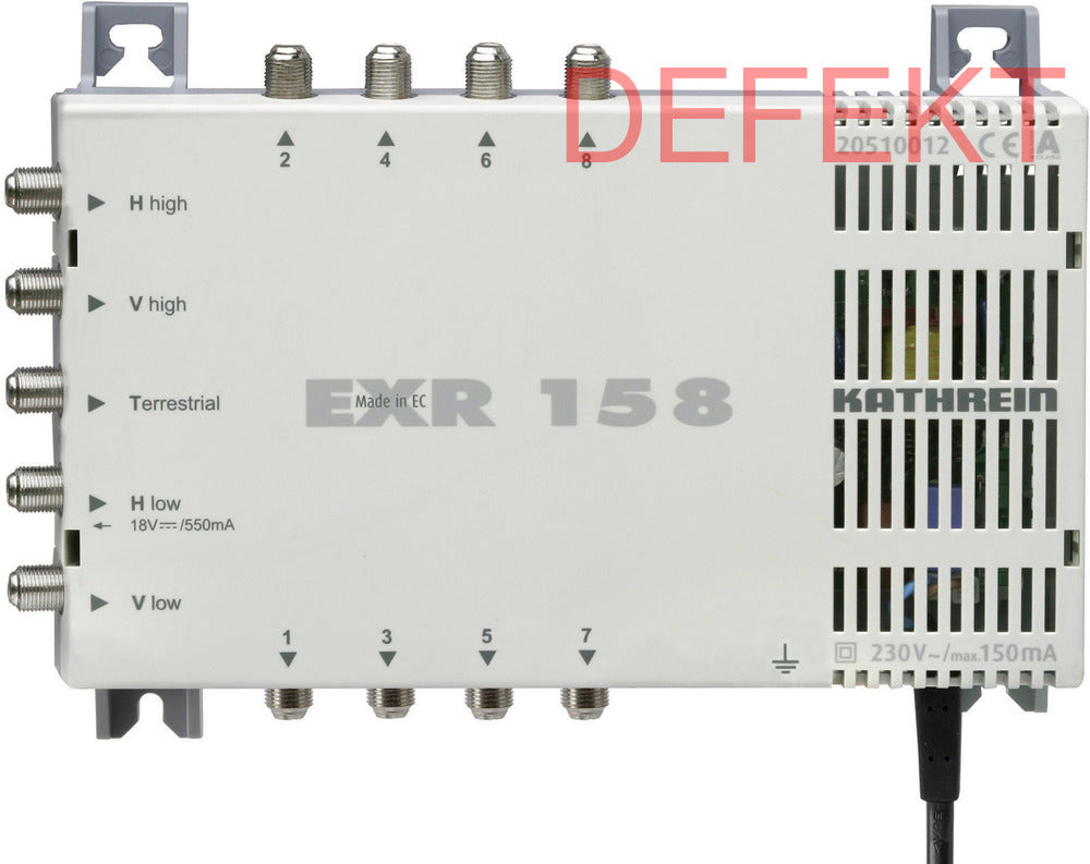 Kathrein Sat Multischalter Für Satellitensignal Exr 158 Eingänge Grau Defektware D-Ware - 4021121448683