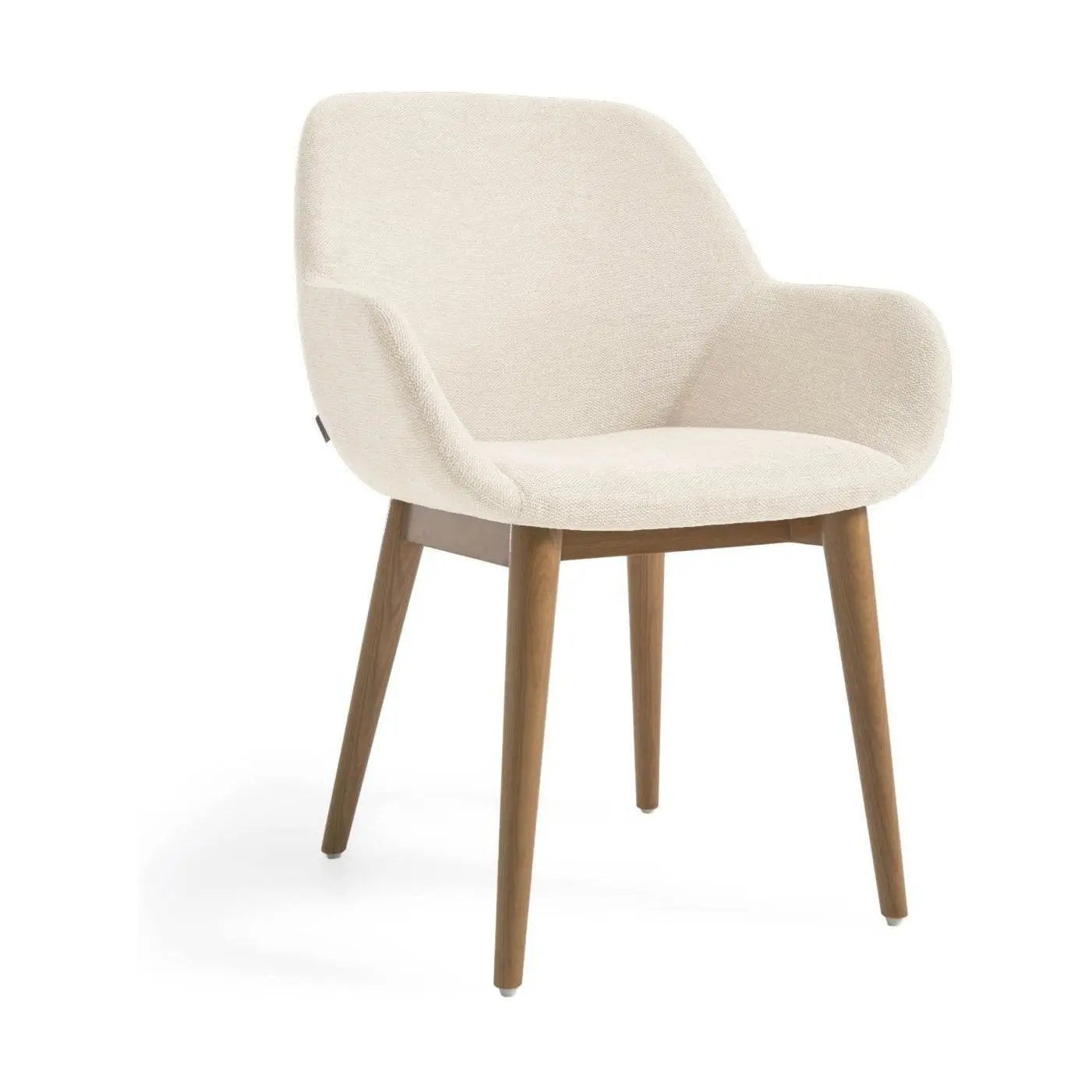 B-Ware Kave Home Esszimmerstuhl Armlehnstuhl Stuhl Konna Beige Holzbeine Gepolstert140 - 8433840682358