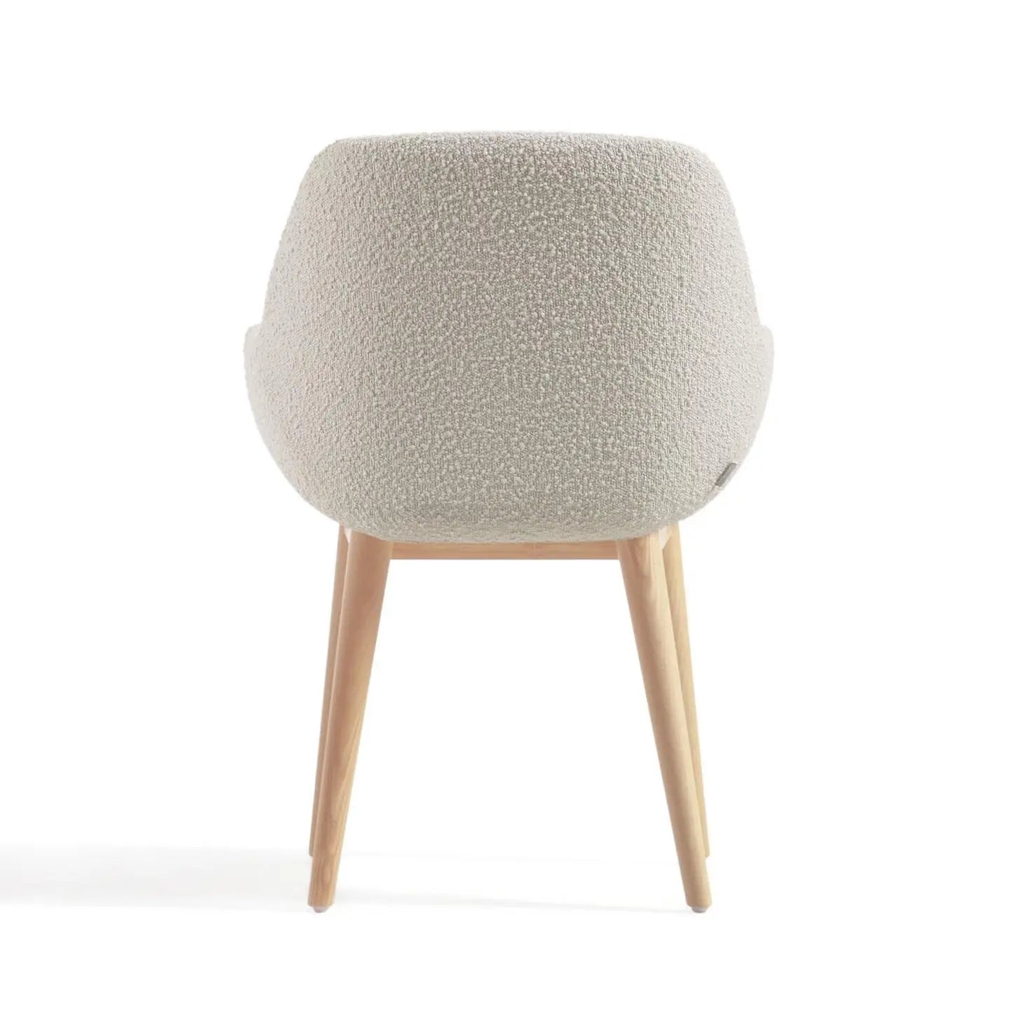 B-Ware Kave Home Esszimmerstuhl Sessel Stuhl Weiß Bouclé Eschenholz Siehe Text/Foto670 - 8433840706825