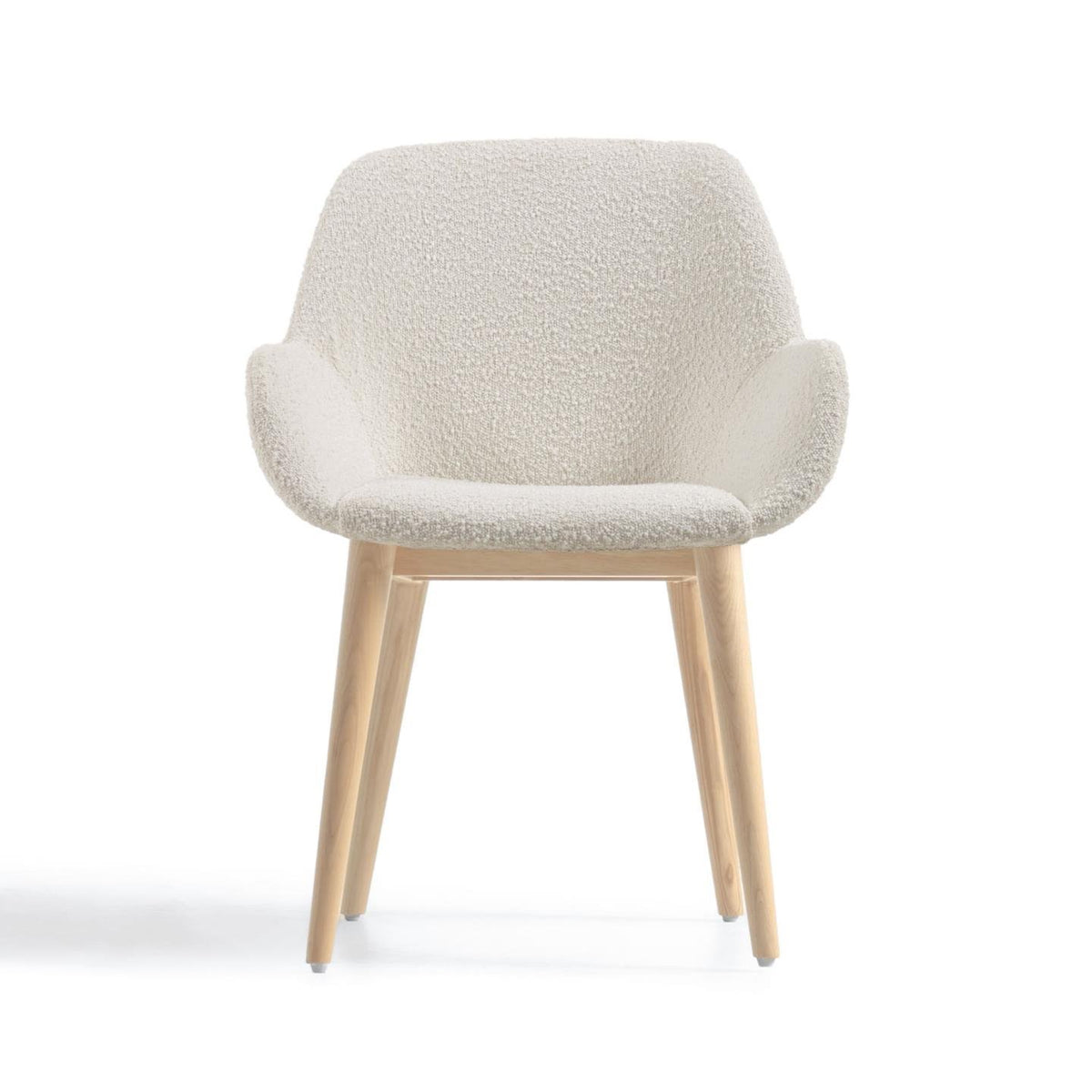 Kave Home Esszimmerstuhl Sessel Stuhl Weiß Bouclé Eschenholz SIEHE TEXT/FOTO670 - 8433840706825