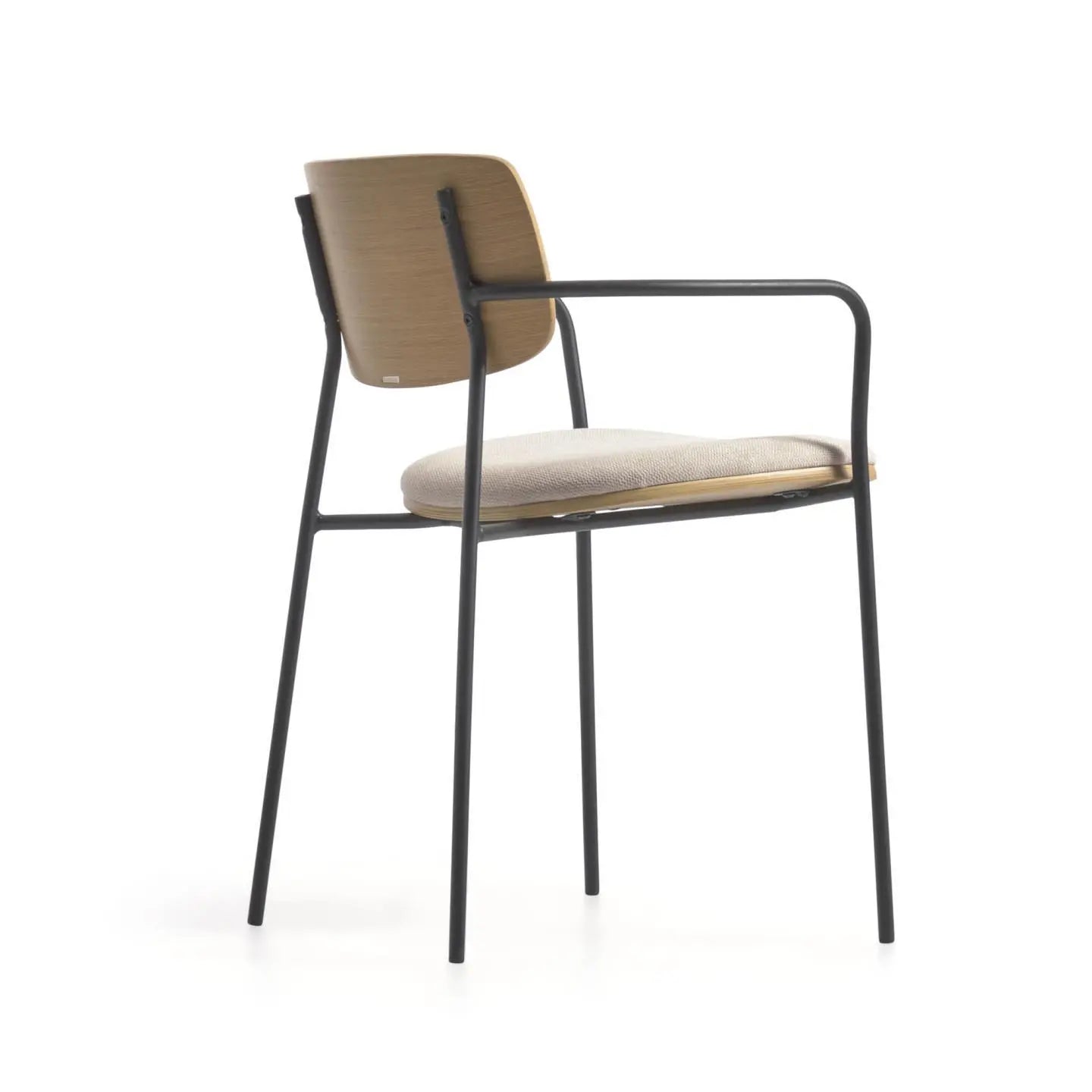 B-Ware Kave Home Stuhl Sessel Maureen Holz Beige Metall Eichenfurnier Naturausführung - 8433840689197