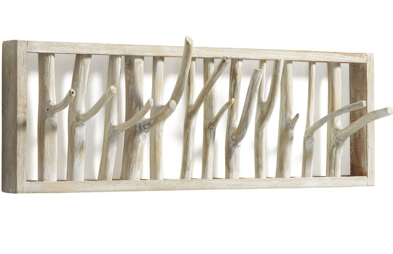 B-Ware Kave Home Muntfre Wandgarderobe Wandhakenleiste Garderobe Wandhaken Holz 60cm - 8433840303000