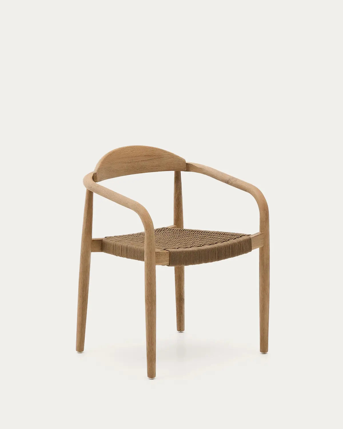 B-Ware Kave Home Nina Stuhl Sitzmöbel Gartenstuhl Akazienholz Seil Beige Stapelbar Sitz - 8433840451329