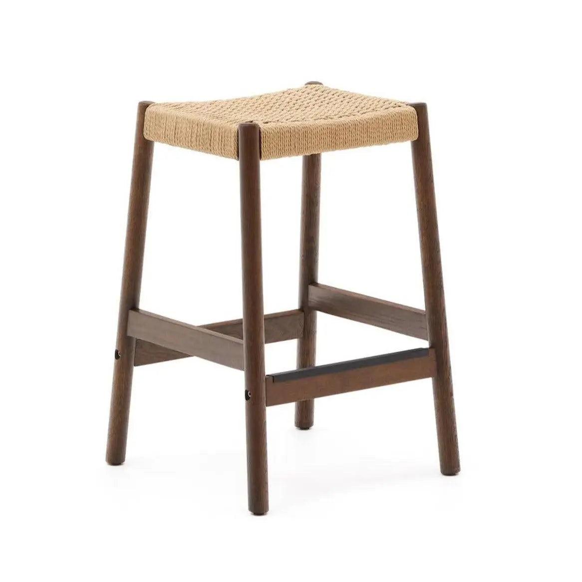 B-Ware Kave Home Yalia Nusshocker Hocker Sitzhocker Barhocker Holz Hocker Eiche Holz  - 1