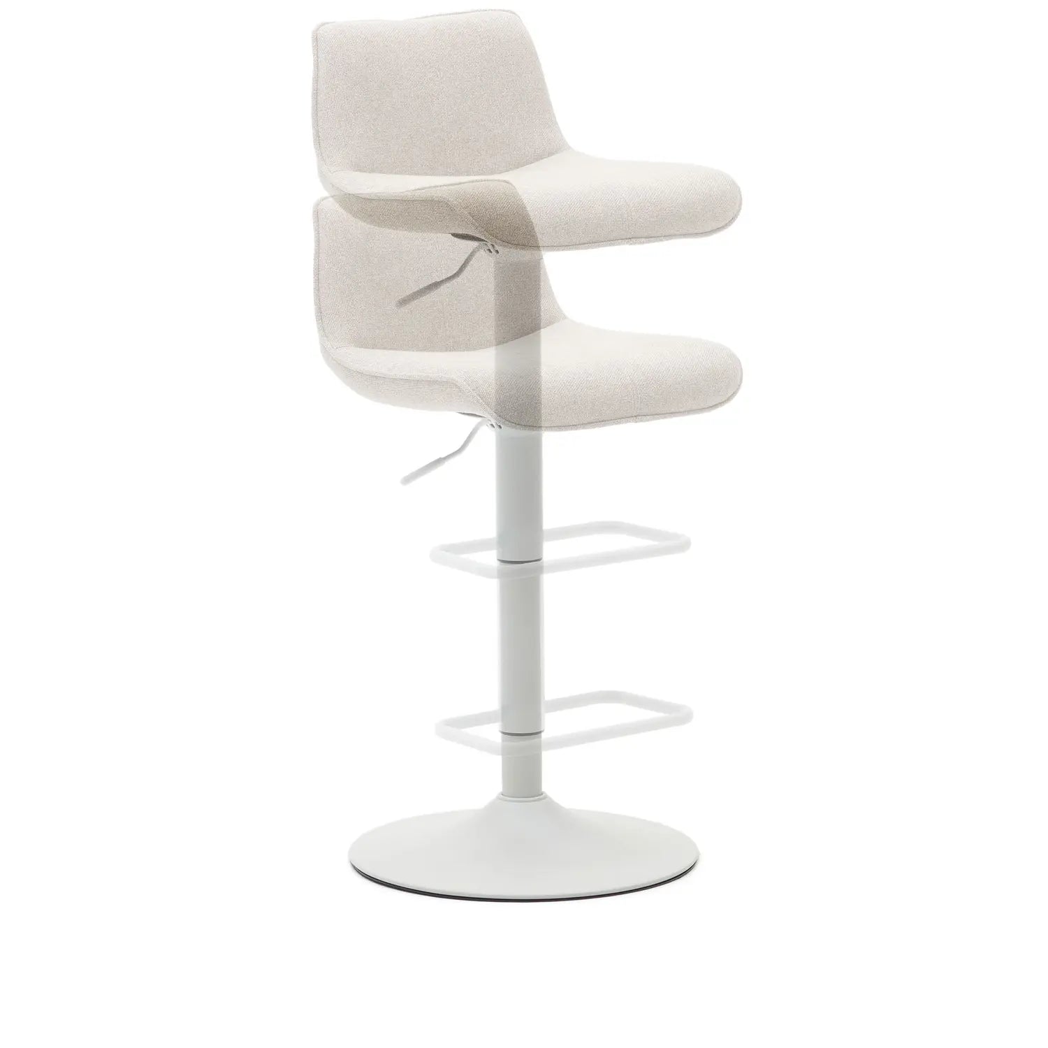 B-Ware Kave Home Barhocker Hocker Zenda Weiss Stoff Verstellbar 81 102 Cm Fachkräfte - 8433840806402