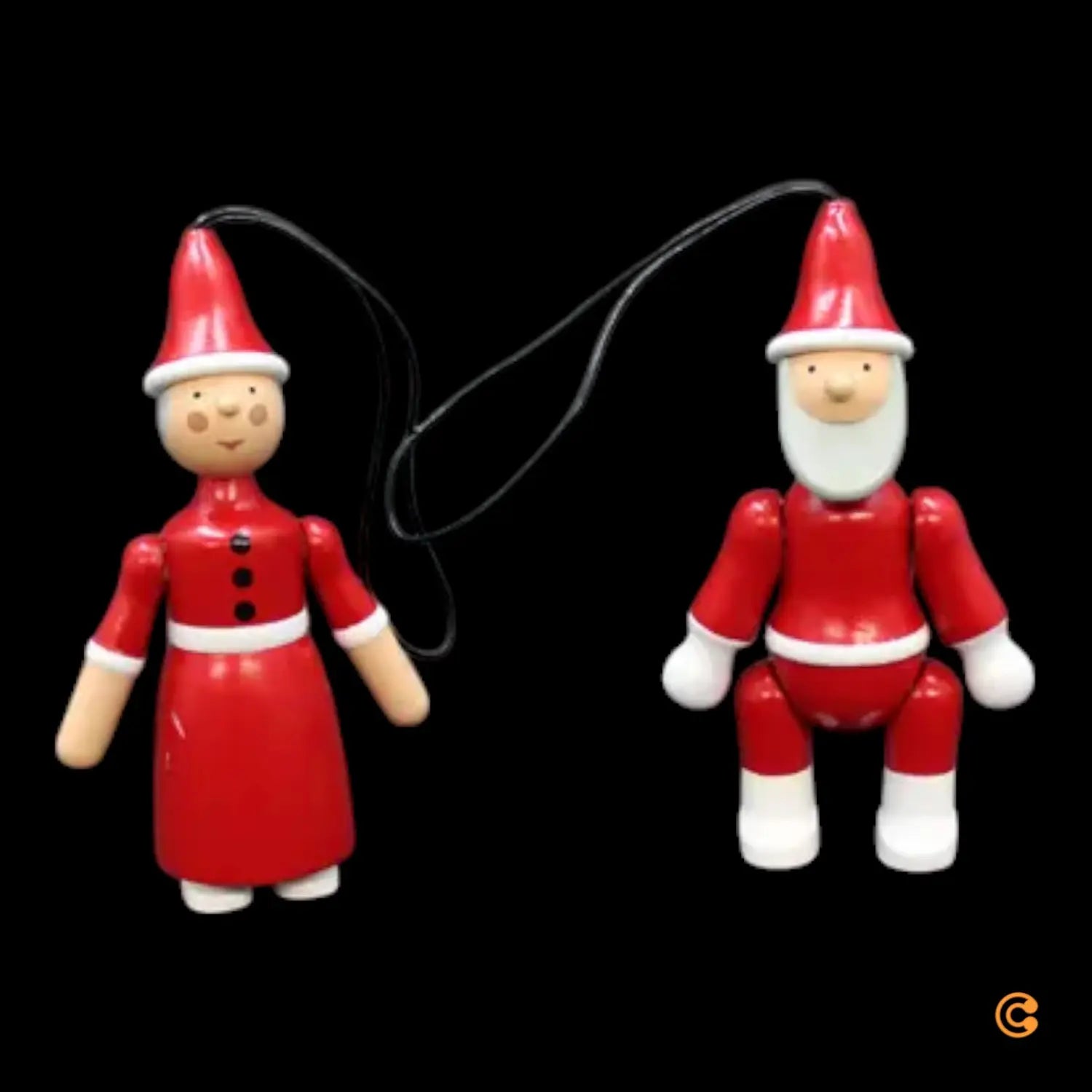 Kay Bojesen 2er Set Holzfiguren Weihnachtsdeko Weihnachtsmann Siehe Text/Foto B-Ware - 5709513393221