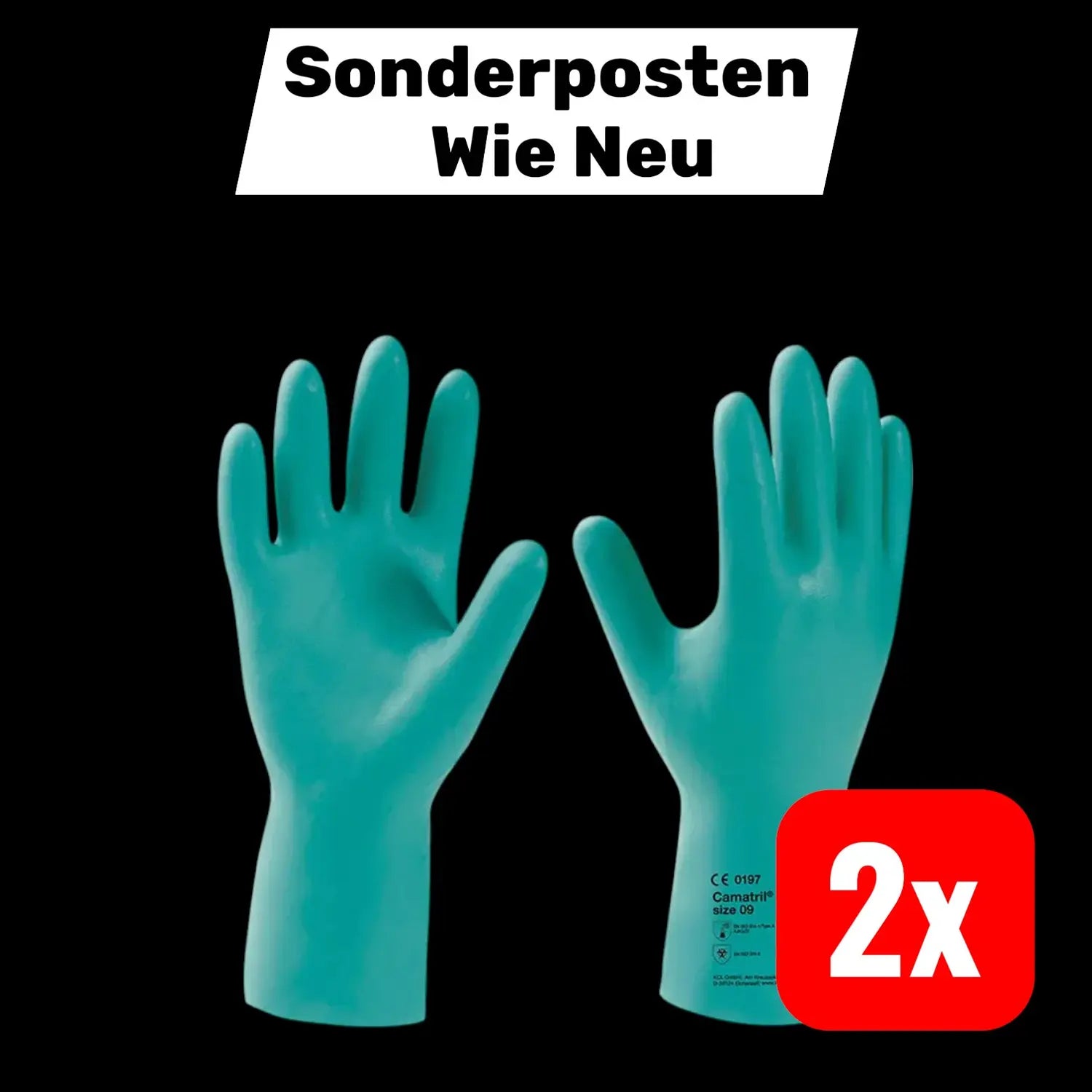B-Ware Kcl Handschuhe Schutzhandschuhe Nitril Grün Größe 10 Camatril Velours 2 Stück - 4008198773009