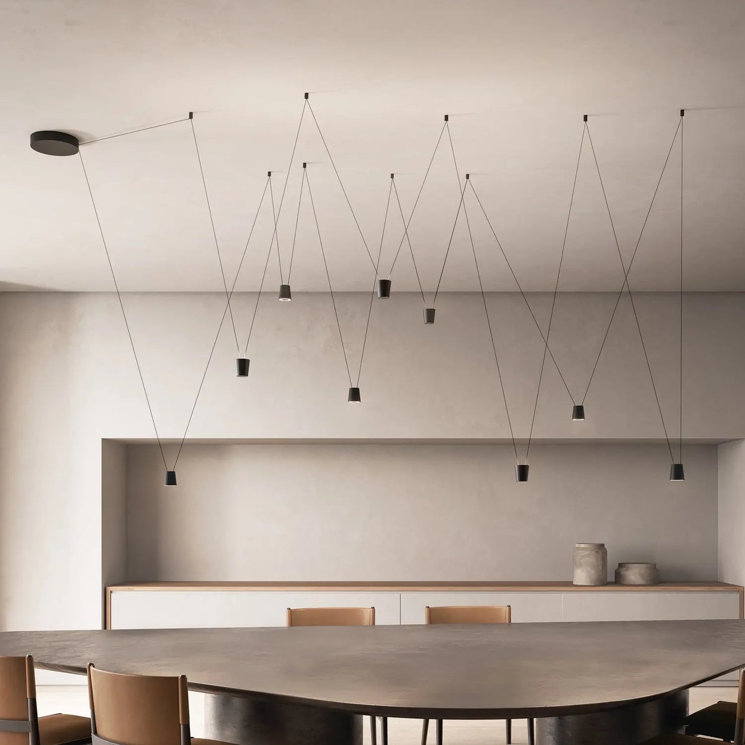 B-Ware Kdln Led Designer Hängelampe Pendelleuchte Sling 2700 K 1fl Schwarz - 8015086016014