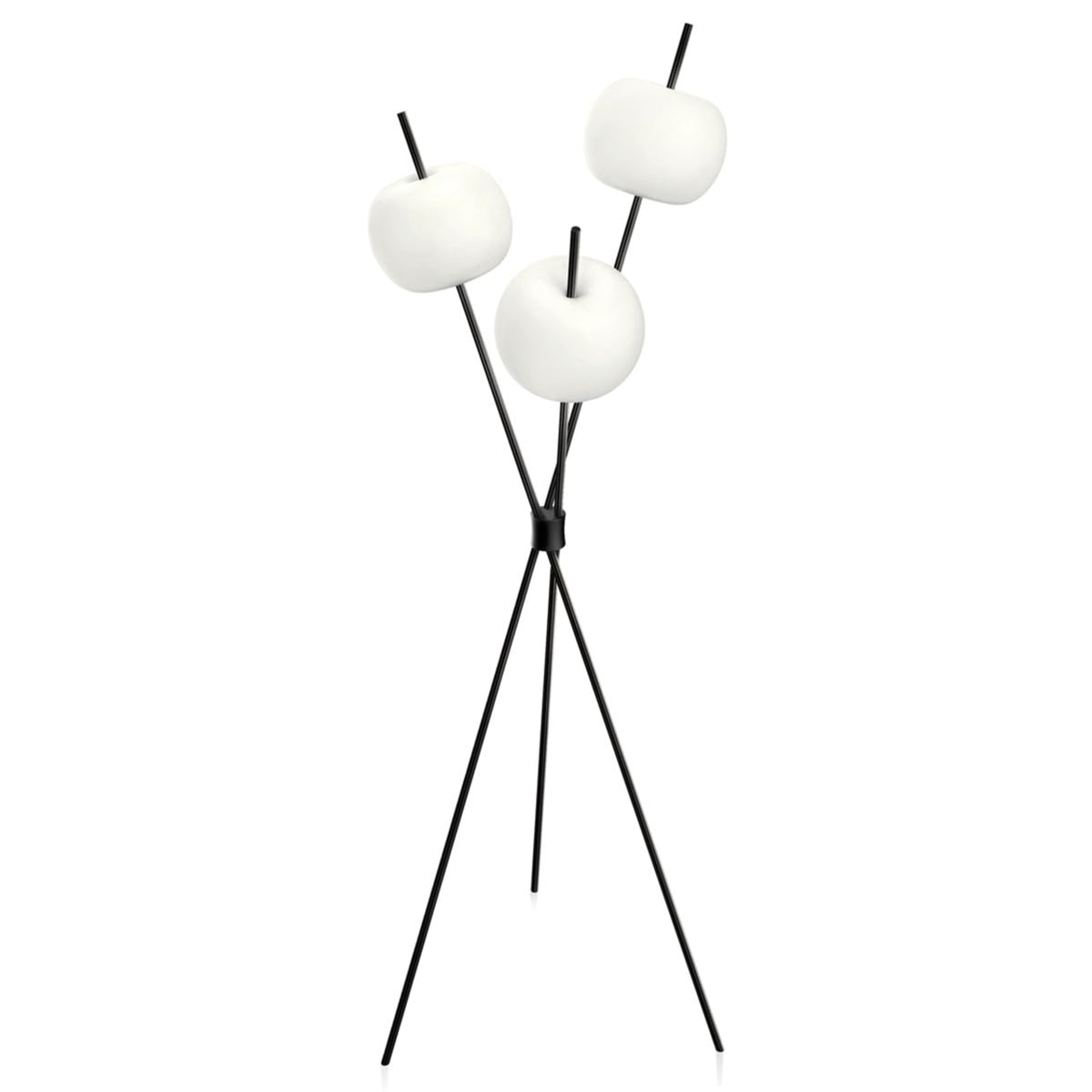 kdln Stehleuchte Bodenlampe Kushi LED schwarz Metall Glas dimmbar Schalter 140cm - 8015086000556