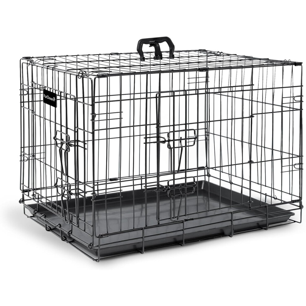 B-Ware Keplin Furdreams Hundebox Hundekäfig Hundekäfig Schwarz Metall Größe L331 - 5056475409997