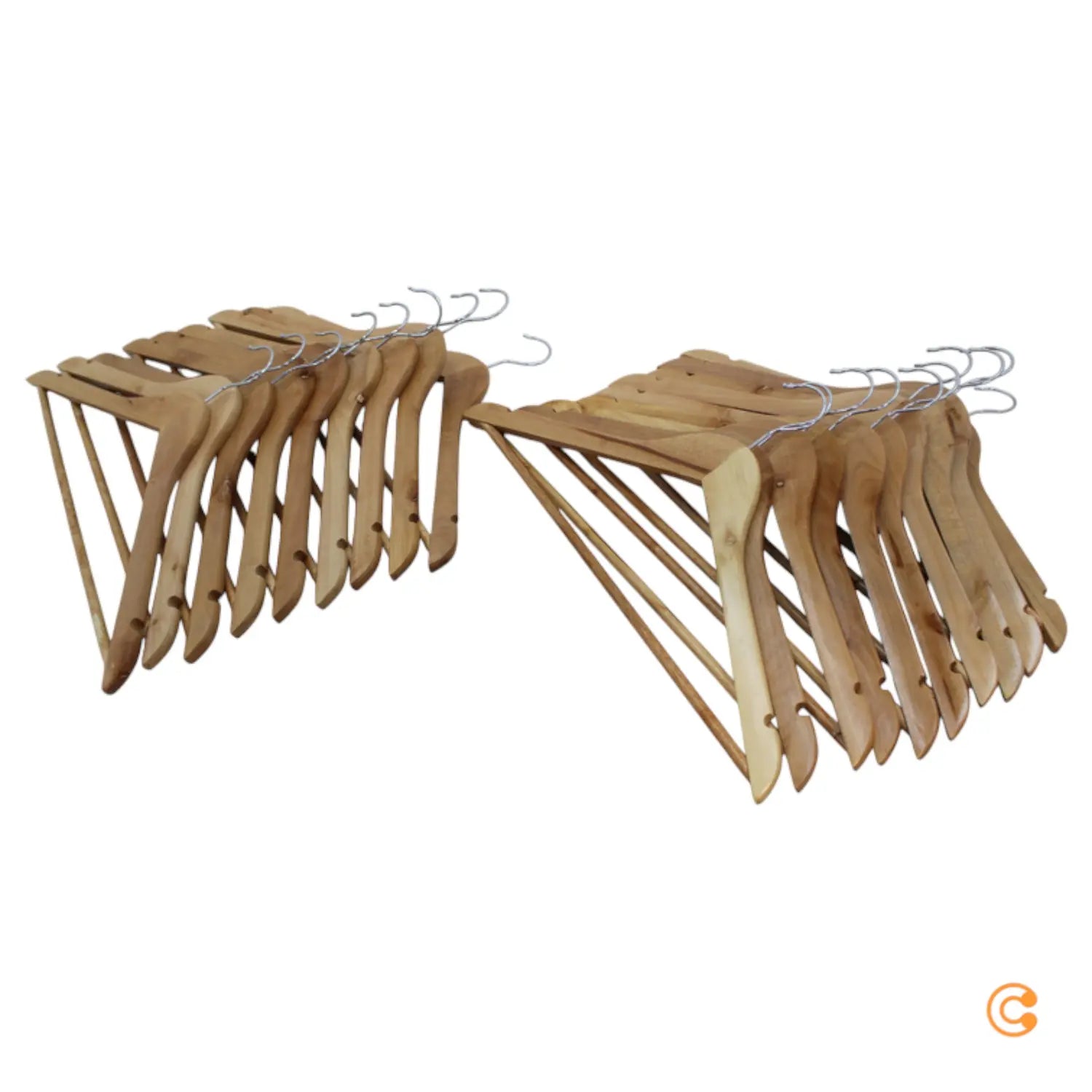 B-Ware Keplin Robuste Kleiderbügel Holzbügel Naturholz Rutschfest Bügel Siehe Text/Foto - 5056475411006