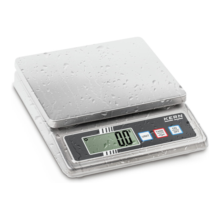 B-Ware Kern Tischwaage Waage Küchenwaage Edelstahl 5000g 1g Arbeitsschutzhaube Batterie - 4045761161559