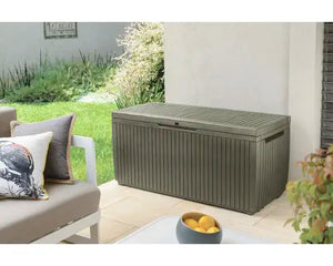 B-Ware Keter Aufbewahrungsbox Kiste Gartenbox Sitzgelegenheit Grün Springwood
