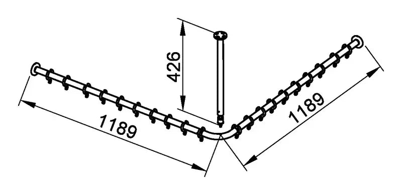 B-Ware Keuco Duschvorhangstangen Set Für Viereckige Duschwannen 120 X 120 Cm Chrom - 4017214171187
