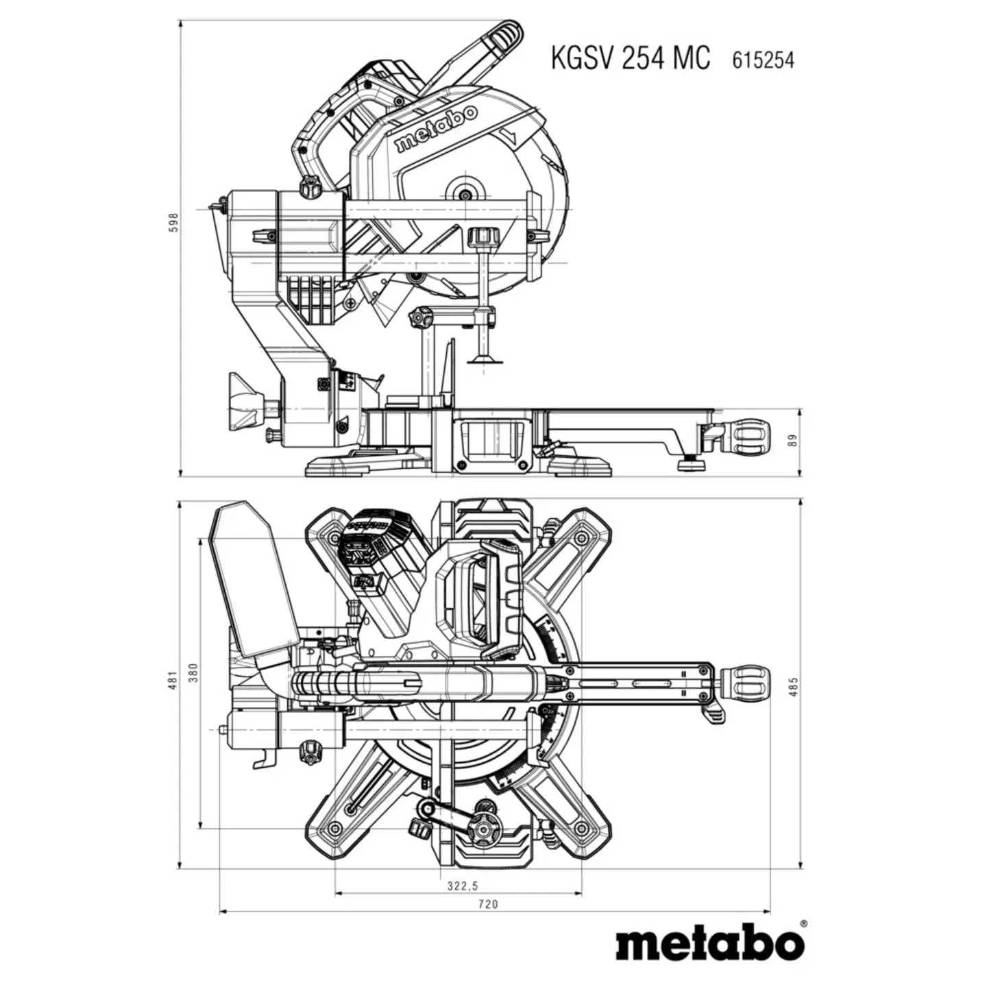 B-Ware Metabo Kappsäge Gehrungssäge Kgsv 254 Mc Holz Aluminium Tisch Sägeblatt - 4061792268272