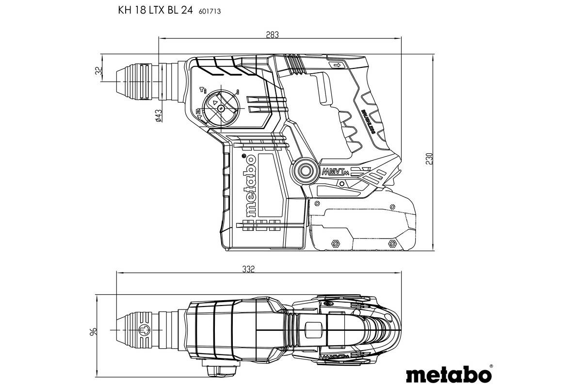 Metabo KH 18 LTX BL 24 SDS-Plus-Akku-Kombihammer 18 V Bohrer Werkzeug Bohrhämmer - 4061792218505