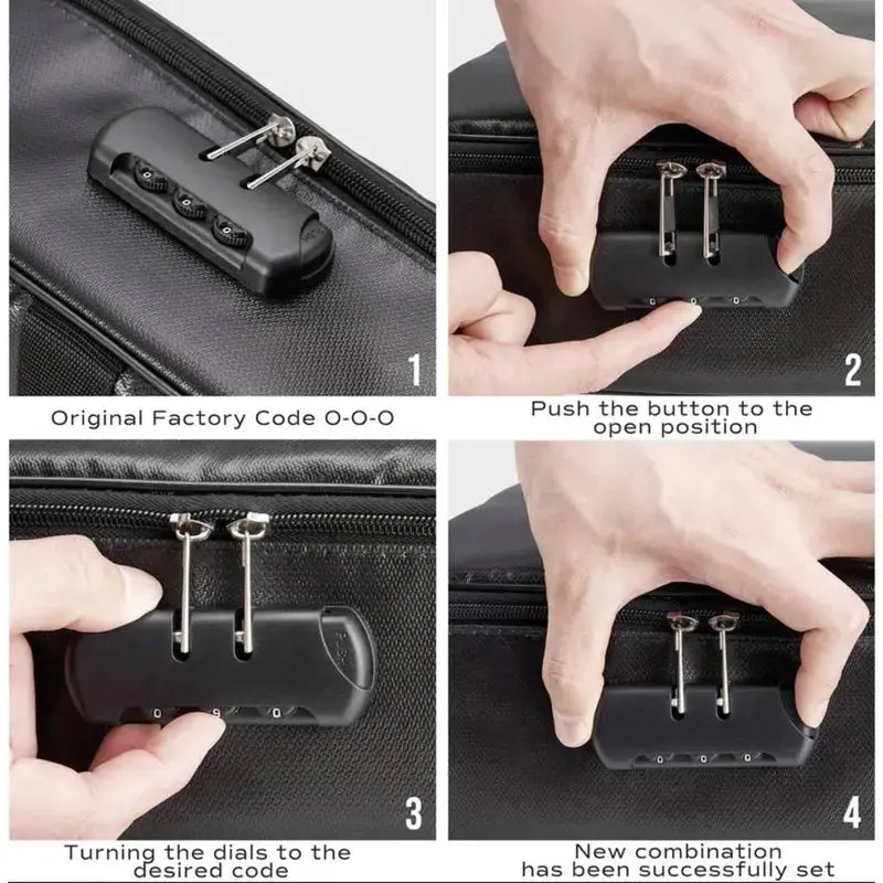 B-Ware Kh Security Dokumententasche Aufbewahrung Tasche Feuerfest Zahlenschloss Schwarz