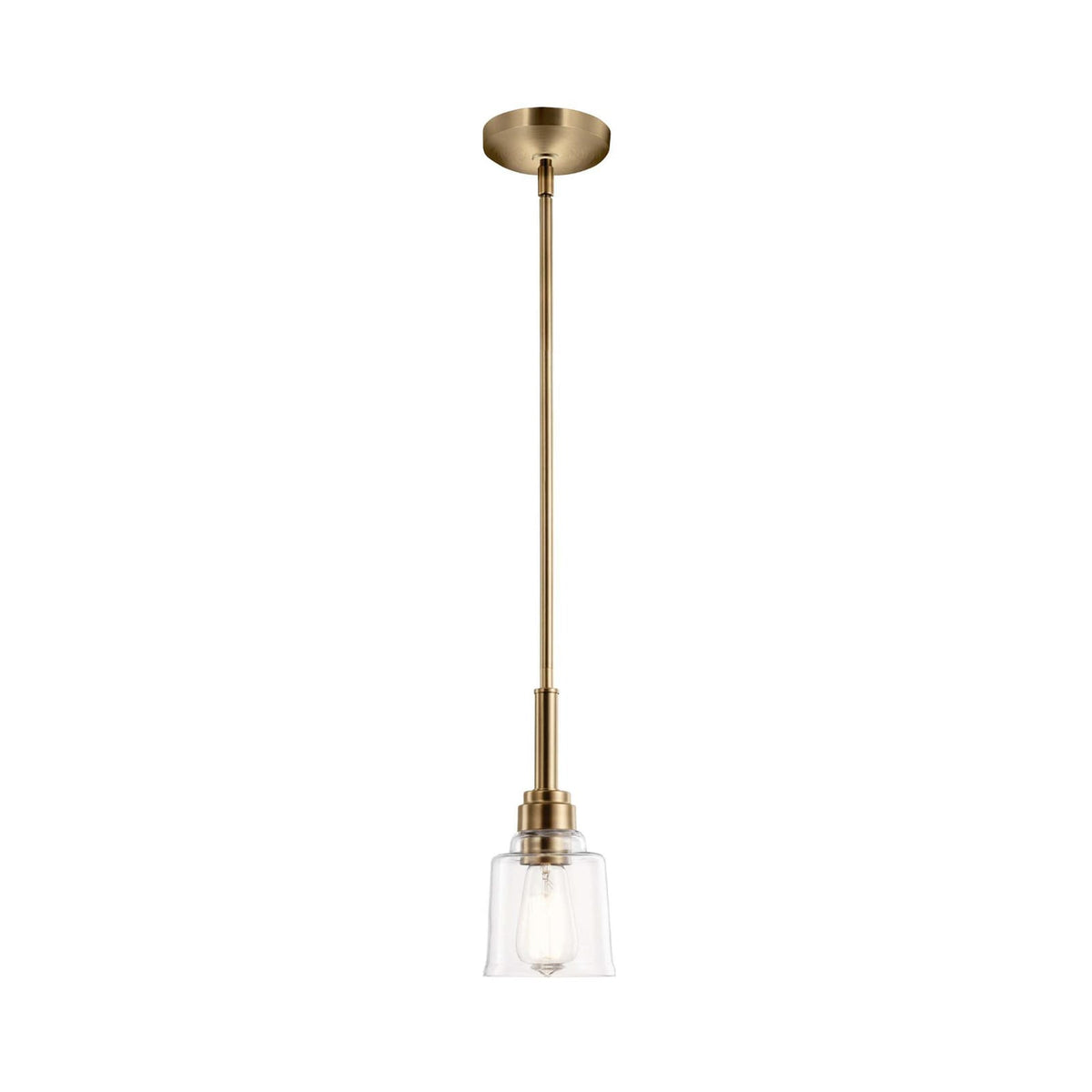 Kichler Pendelleuchte Hängeleuchte Aivian messing Stahl Glas transparent E27 LED - 5024005715511