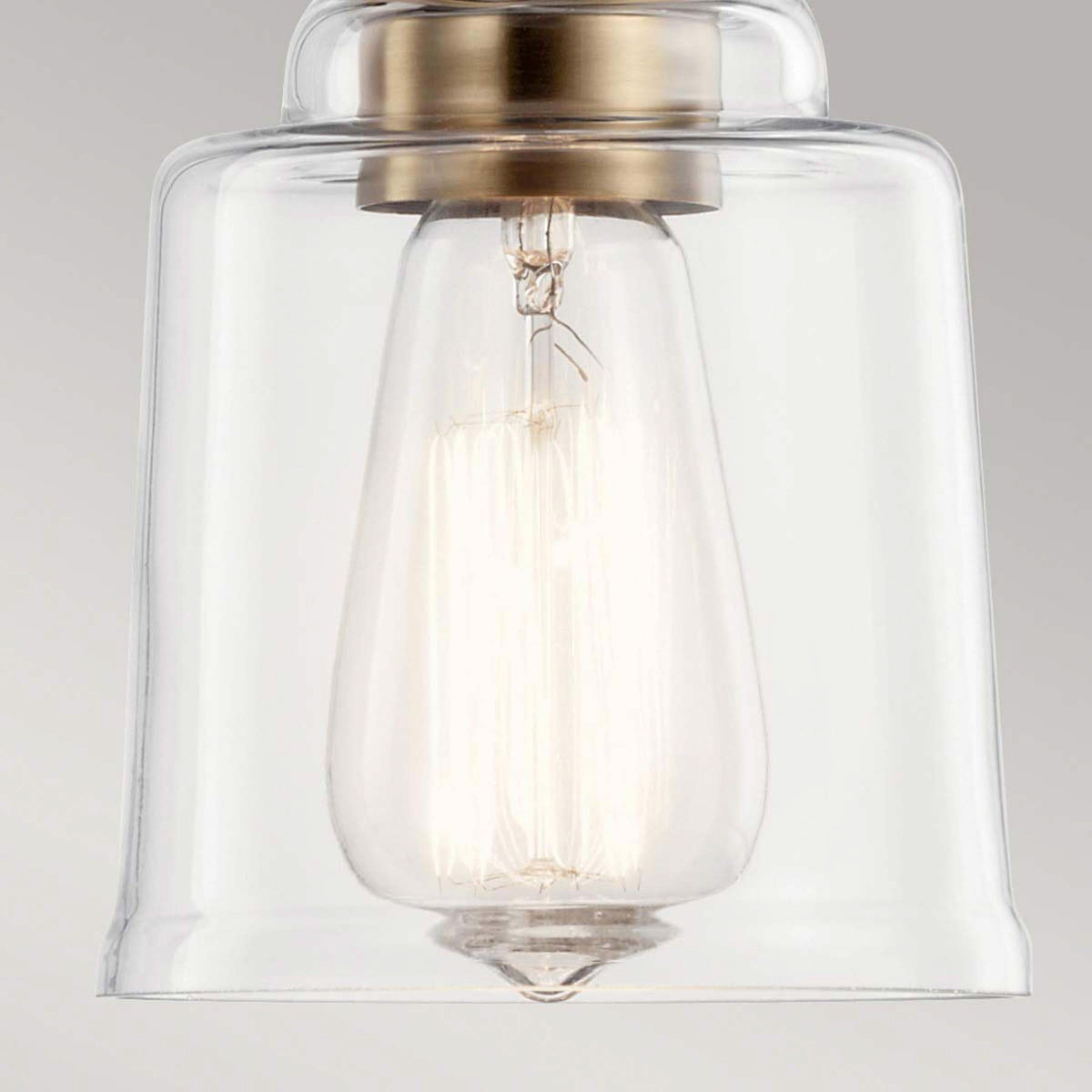Kichler Pendelleuchte Hängeleuchte Aivian messing Stahl Glas transparent E27 LED - 5024005715511
