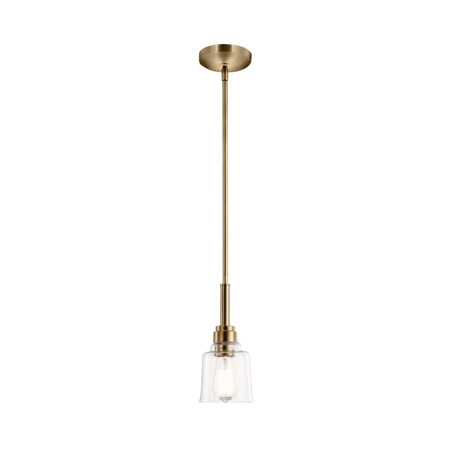 B-Ware Kichler Pendelleuchte Hängeleuchte Aivian Messing Stahl Glas Transparent E27 Led - 5024005715511