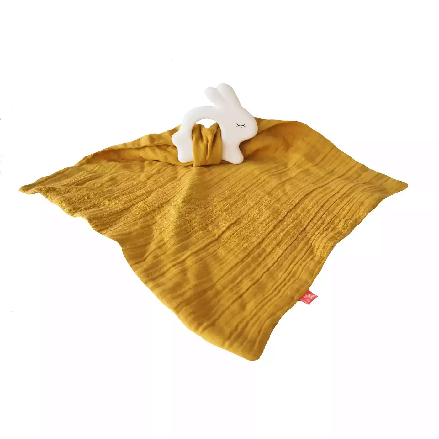 B-Ware Kikadu Beißring Tuch Hase Zahnungshilfe Baby Senf Naturkautschuk Baumwolle - 4260639813051