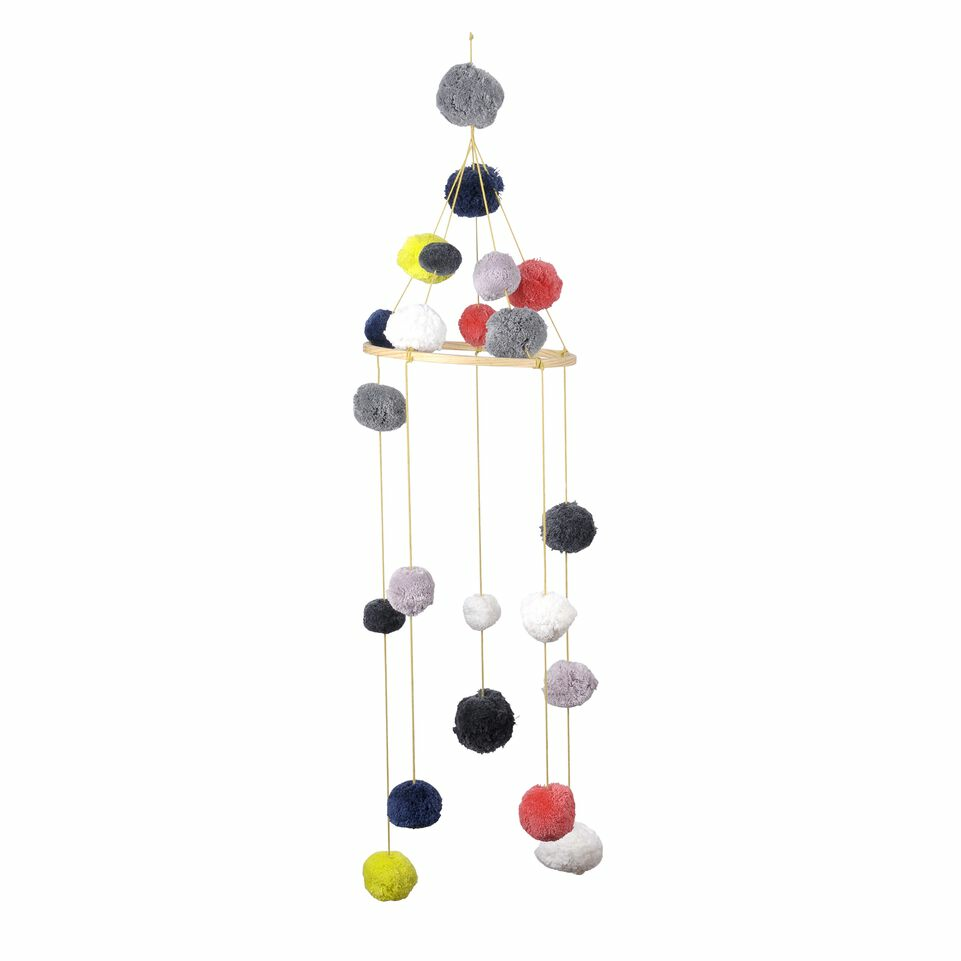 B-Ware Kikadu Mobile Pompons Bettglocke Kindermobile Mobile Babymobile Für Kinderbett - 4260486841818