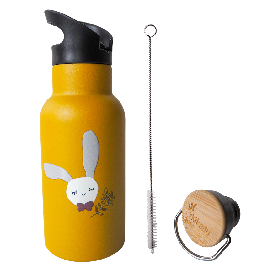 Kikadu Trinkflasche Flasche Hase Getränkebehälter Gelb Kinder Trinkbehälter B-Ware