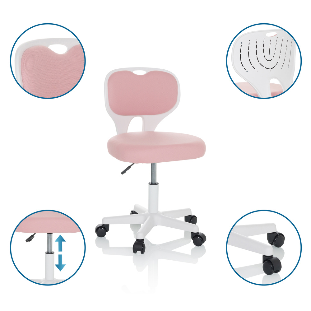 Hjh Office Kinderdrehstuhl Schreibtischstuhl Kiddy Top W Stoff Rosa Kinderstuhl B-Ware - 4064323035145
