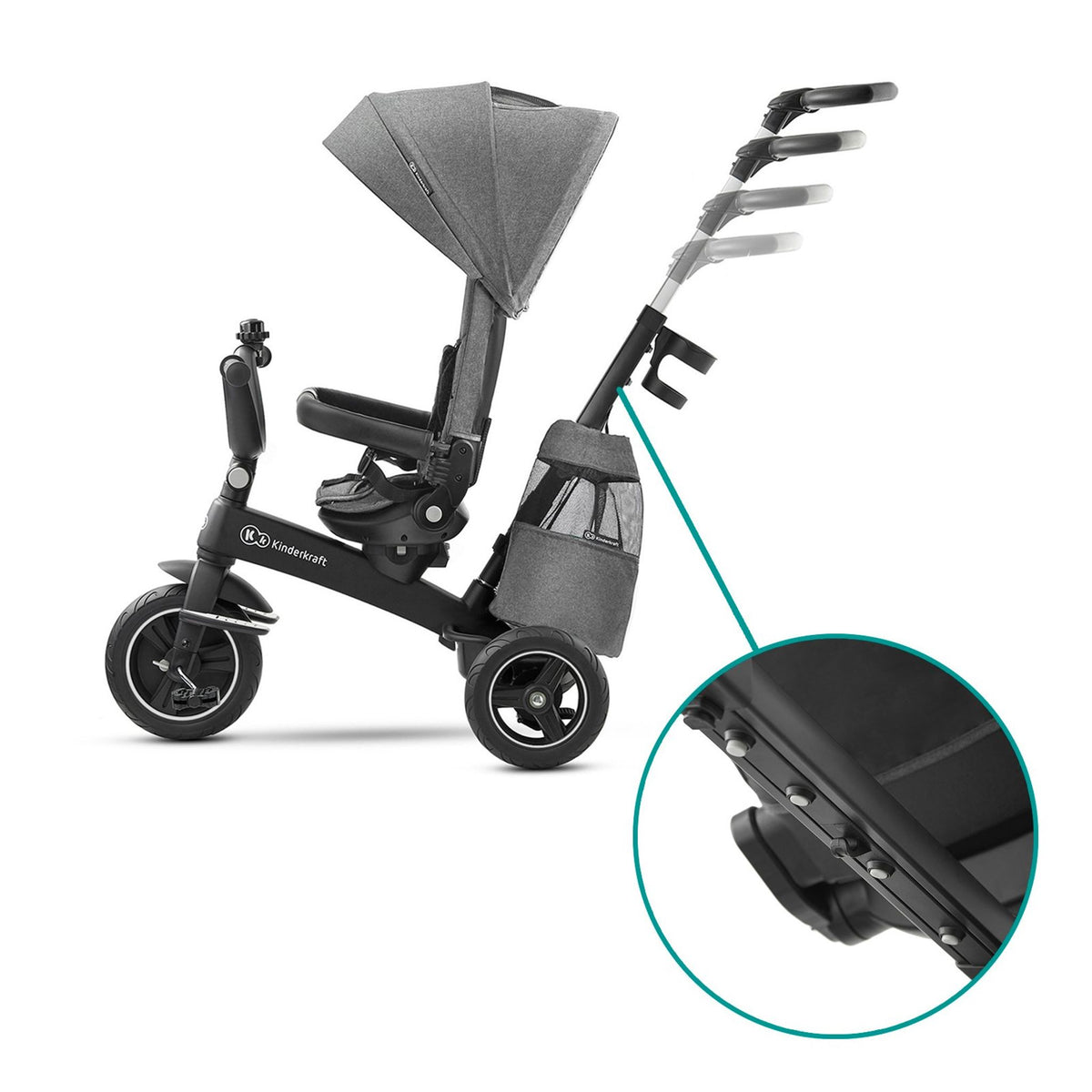 Kinderkraft EASYTWIST Kinderwagen Buggy City-Kinderwagen ab 9 Monate grau - 5902533914487
