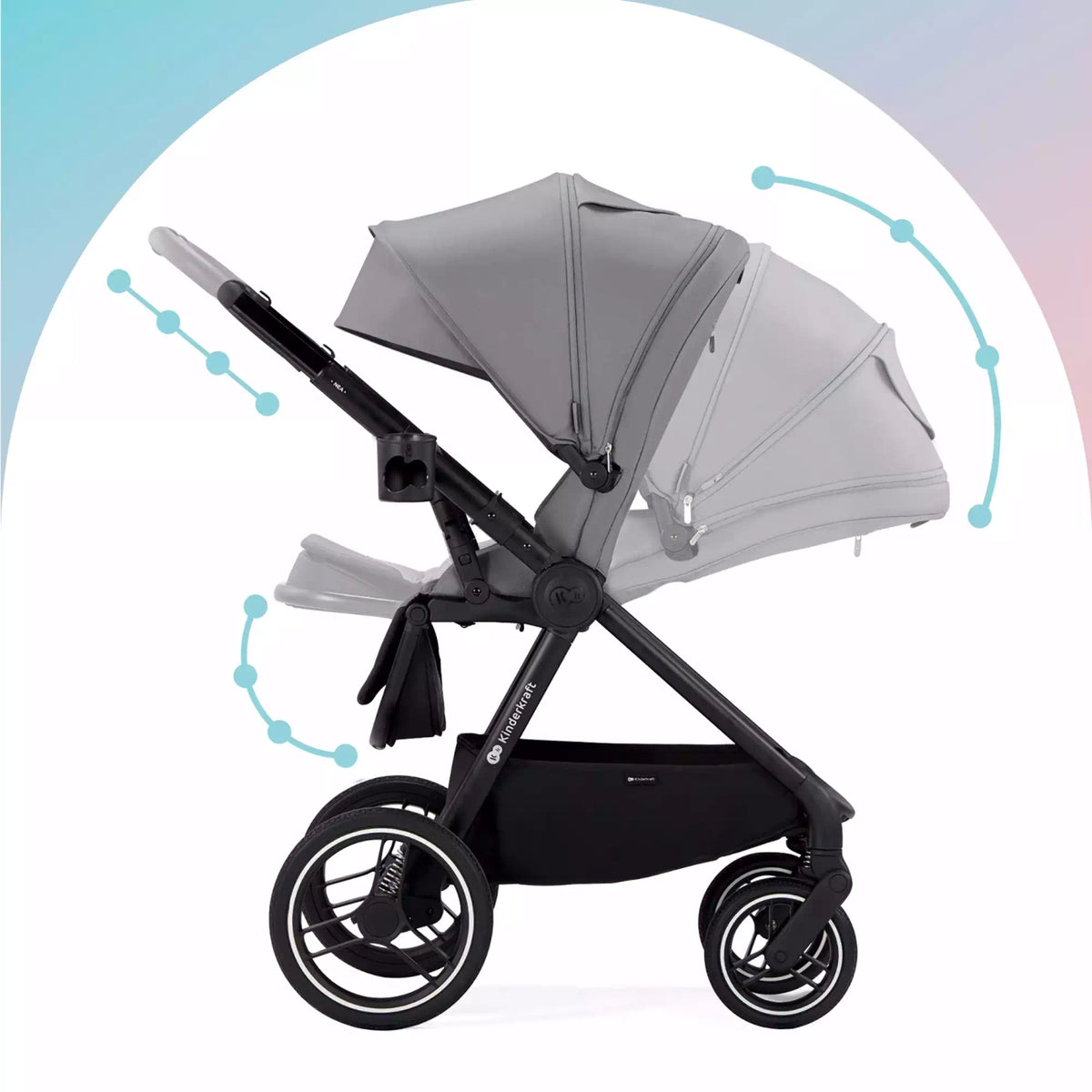 Kinderkraft Kinderwagen Buggy Kombikinderwagen Nea 2in1 Platinum Grey Testsieger - 5902533919826