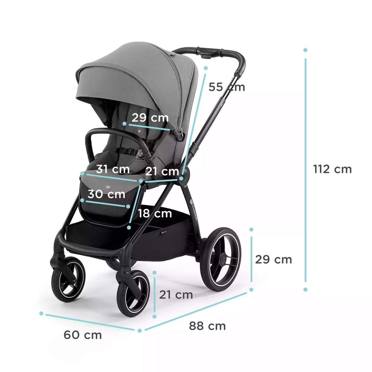 Kinderkraft Kinderwagen Buggy Kombikinderwagen Nea 2in1 Platinum Grey Testsieger - 5902533919826