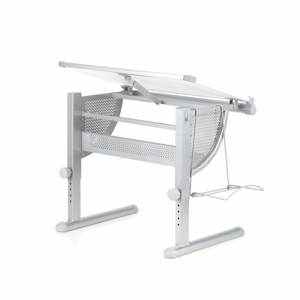 Hjh Office Belia Kinderschreibtisch Weiß Silber Schreibtisch Arbeitstisch Kinder B-Ware - 4260284080266