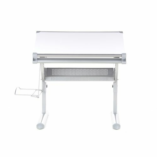 Hjh Office Belia Kinderschreibtisch Weiß Silber Schreibtisch Arbeitstisch Kinder B-Ware - 4260284080266