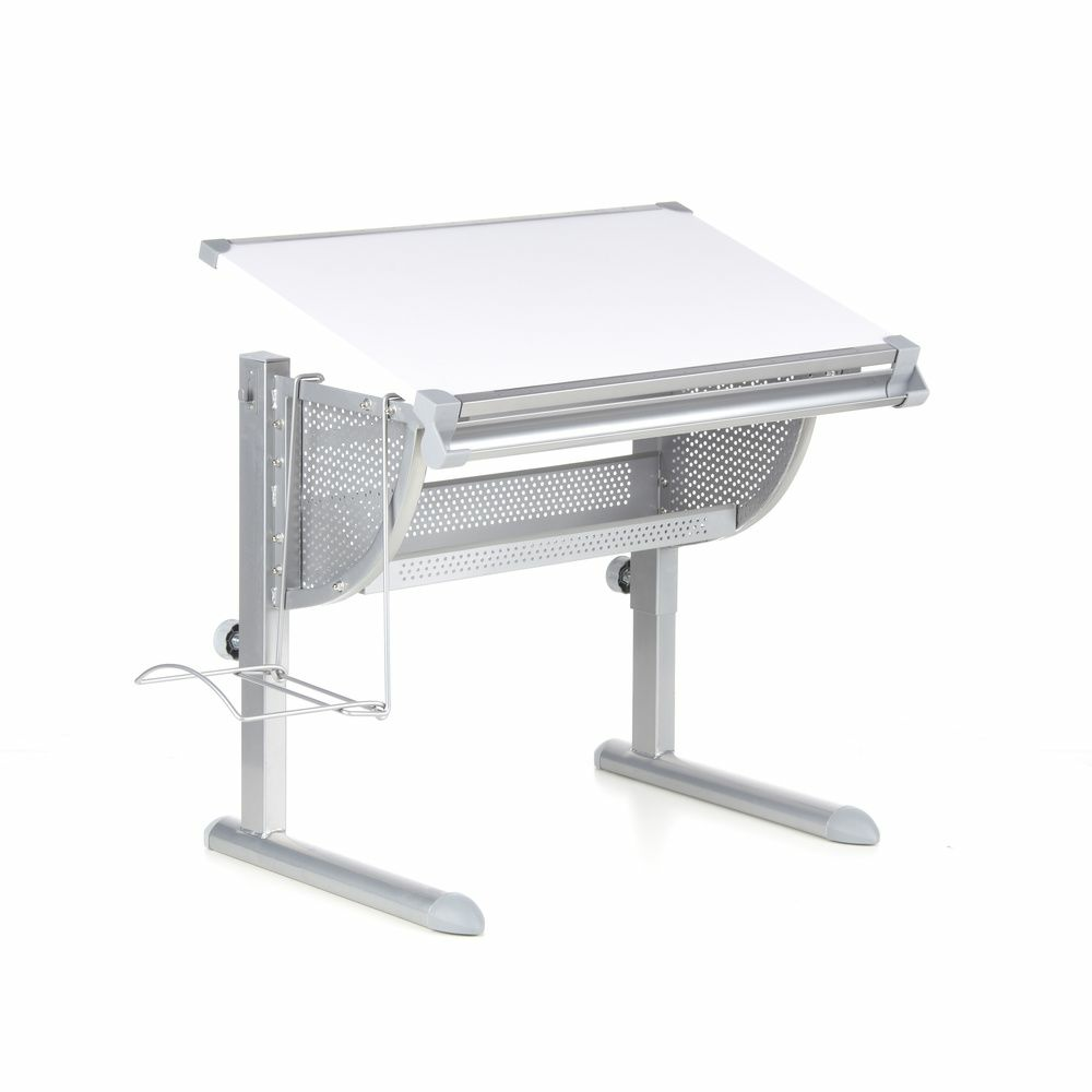 Hjh Office Belia Kinderschreibtisch Weiß Silber Schreibtisch Arbeitstisch Kinder B-Ware - 4260284080266