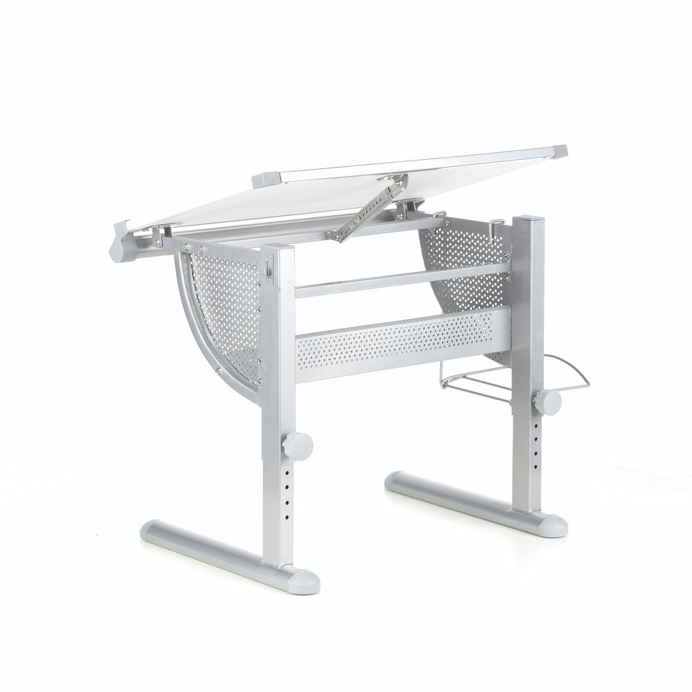 Hjh Office Belia Kinderschreibtisch Weiß Silber Schreibtisch Arbeitstisch Kinder B-Ware - 4260284080266