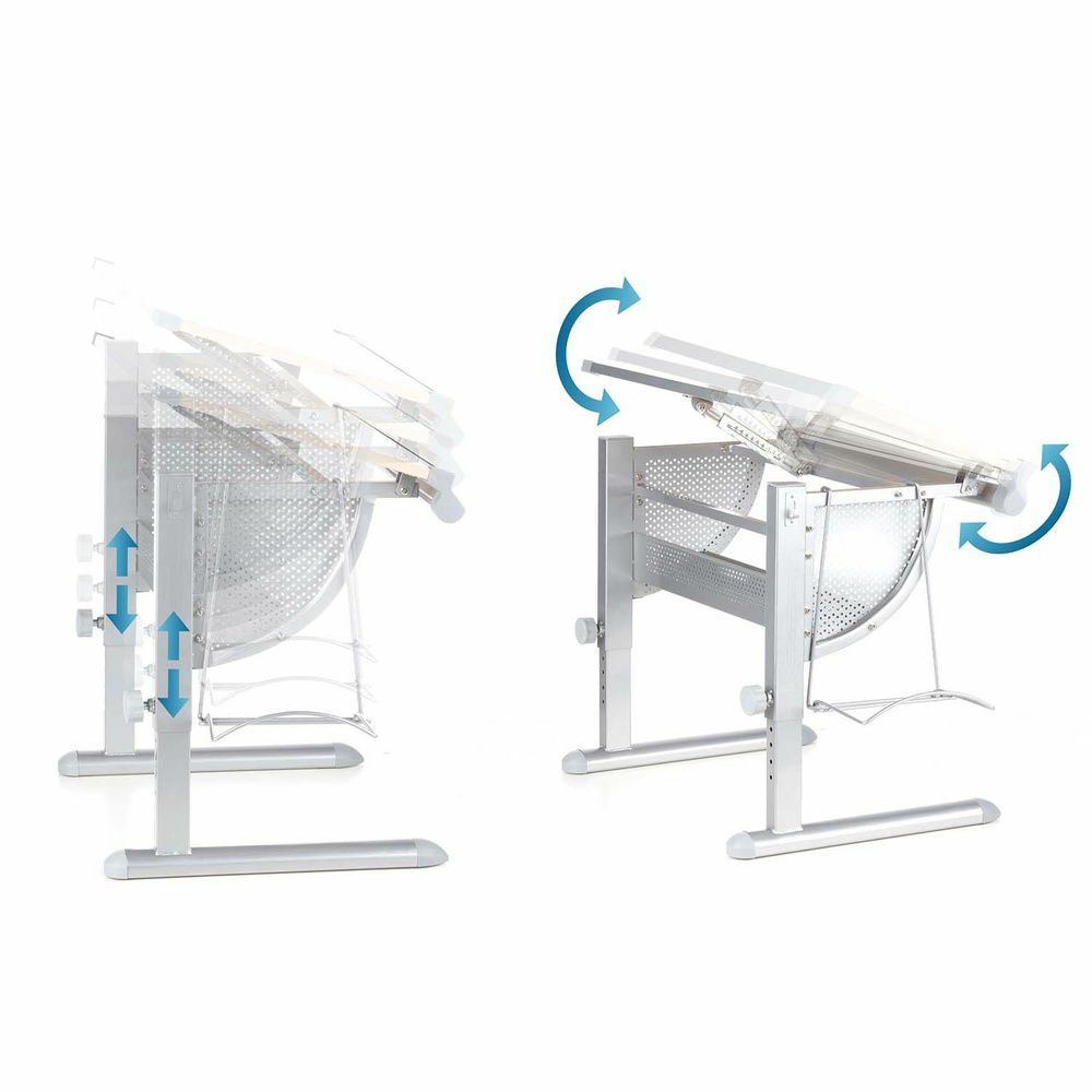 Hjh Office Belia Kinderschreibtisch Weiß Silber Schreibtisch Arbeitstisch Kinder B-Ware - 4260284080266