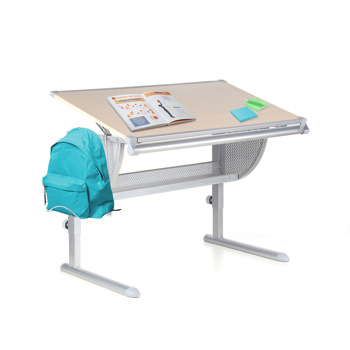 Hjh Office Kinderschreibtisch Tisch Höhenverstellbar Neigbar Buche Silber 80cm B-Ware - 4260284080273