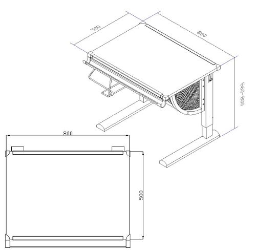 Hjh Office Kinderschreibtisch Tisch Höhenverstellbar Neigbar Buche Silber 80cm B-Ware - 4260284080273
