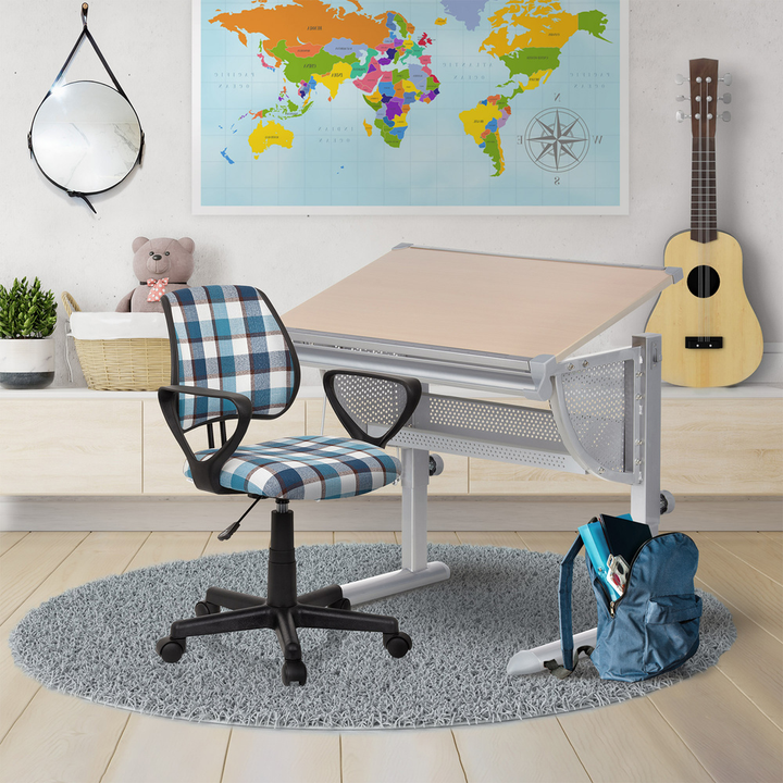 Hjh Office Kinderschreibtisch Tisch Höhenverstellbar Neigbar Buche Silber 80cm B-Ware - 4260284080273