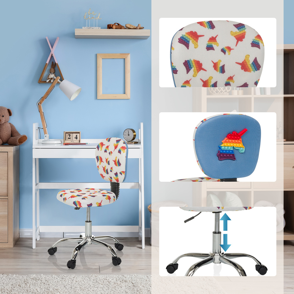 Hjh Office Kinderdrehstuhl Schreibtischstuhl Kid Bubble Einhorn Motiv Stoff  B-Ware - 4064323038924